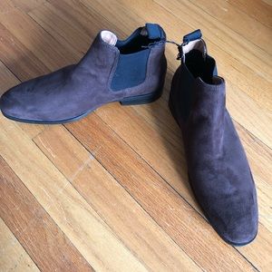 Dark Brown Faux Suede Men’s Chelsea Boots